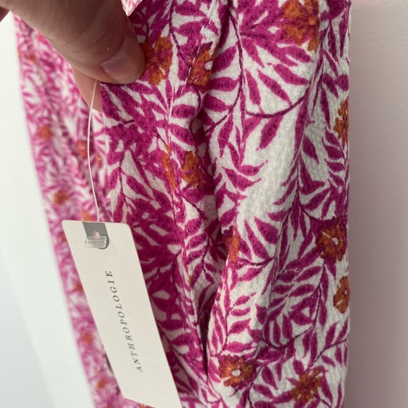 Anthropologie Pink Abstract Floral Smocked Joggers New - Picture 9 of 13